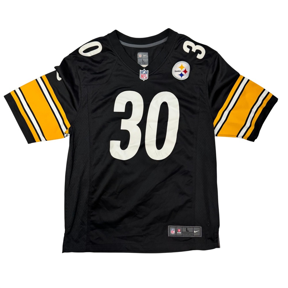 Nike Pittsburgh Steelers James Conner 30 Jersey Mens L Black On Field 472808-010